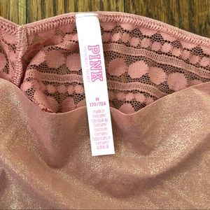 NWOT PINK Victoria’s Secret Shimmer Lace Thong